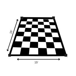Dance Floor Black and White Checkered Vinyl 15' X 15'